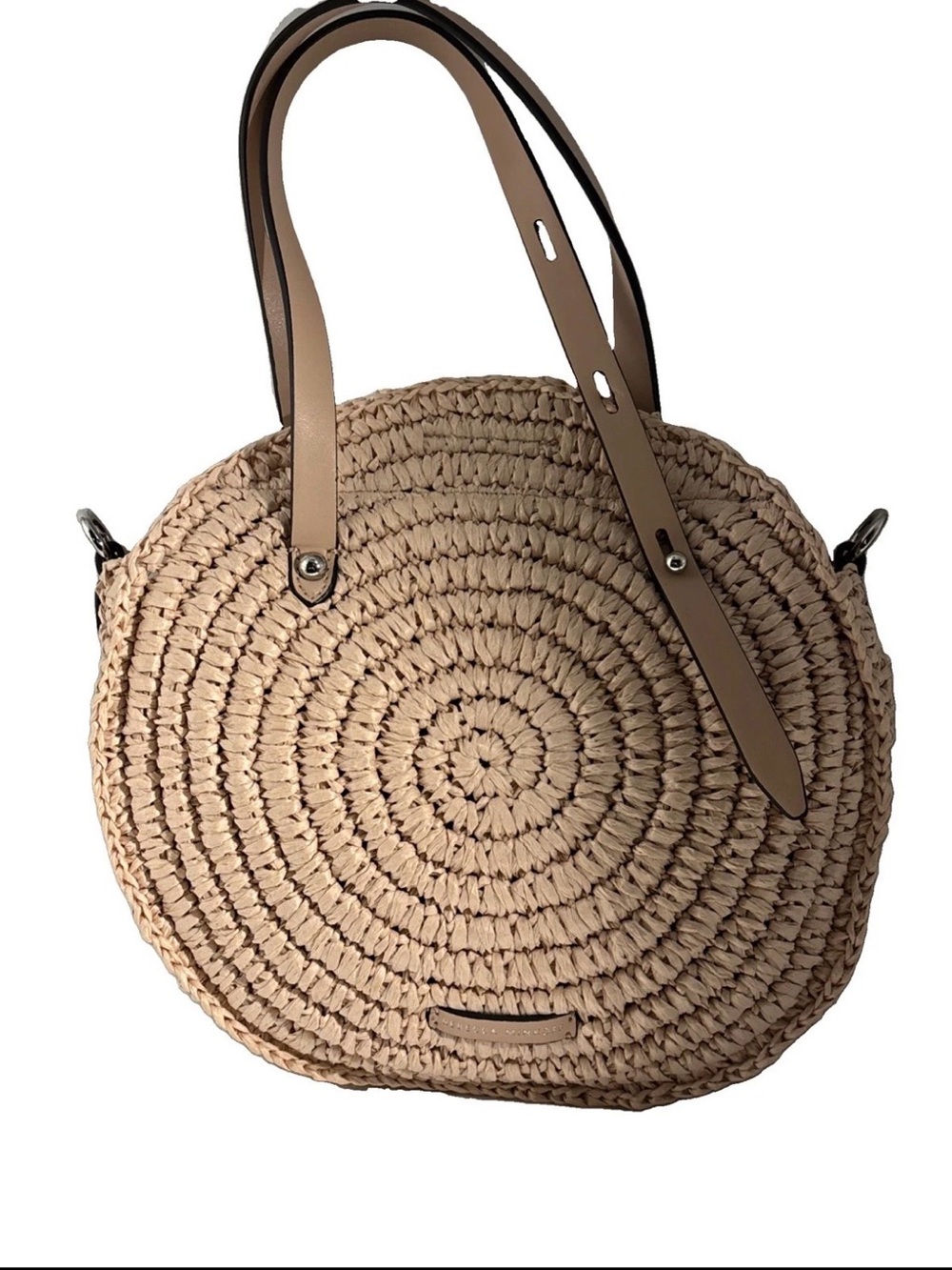 NWT Rebecca Minkoff Round Woven Shoulder Bag in Blush NO CROSSBODY STRAP